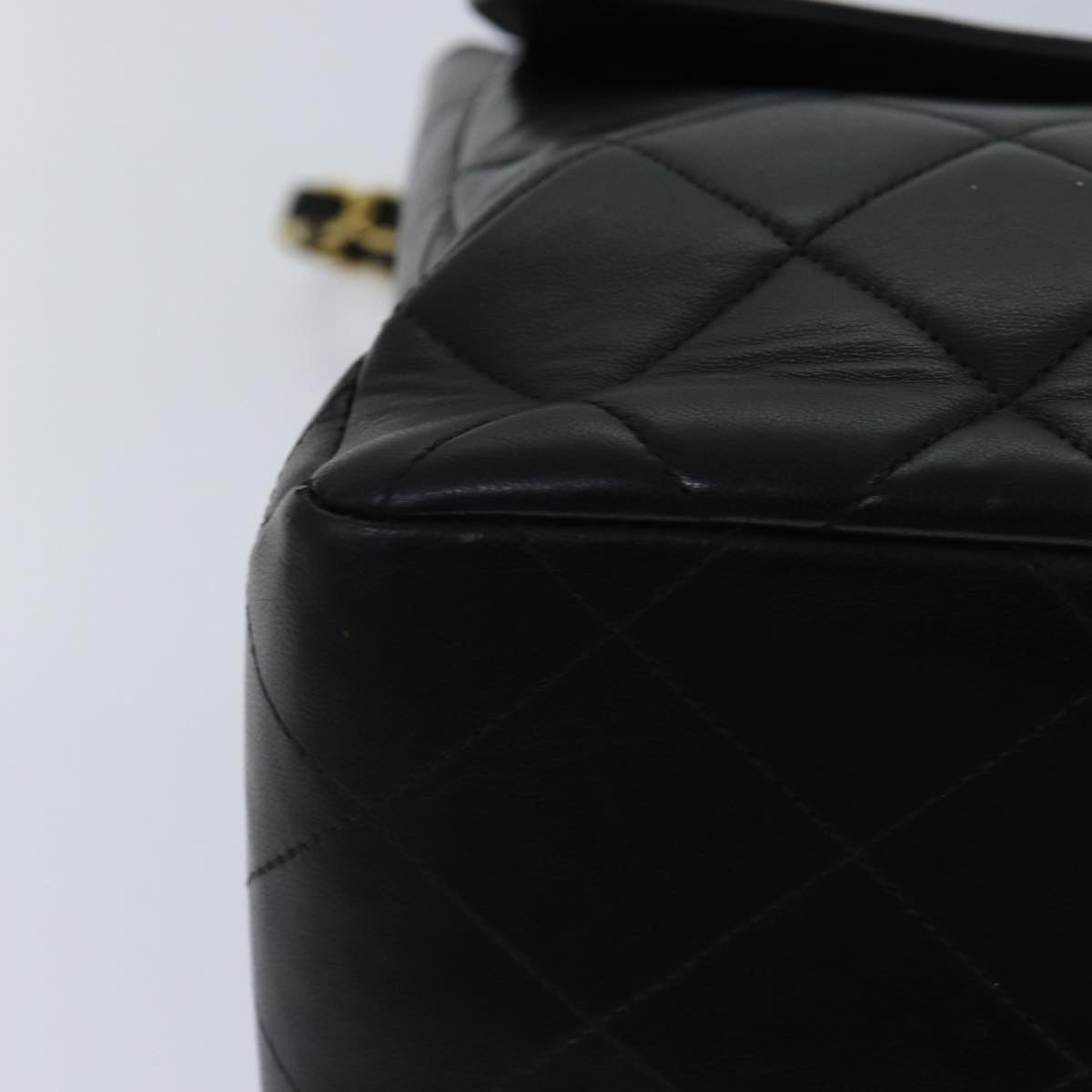 CHANEL Large Black Quilted Double Sided Flap Lambskin Shoulderbag