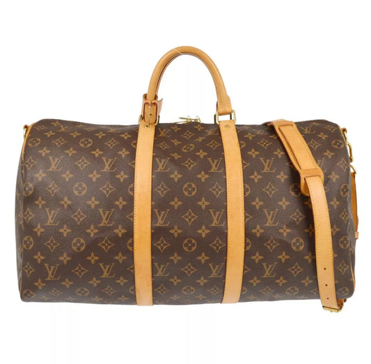 LOUIS VUITTON Keepall 50 Bandouliere Monogram Weekend Boston Travel Bag