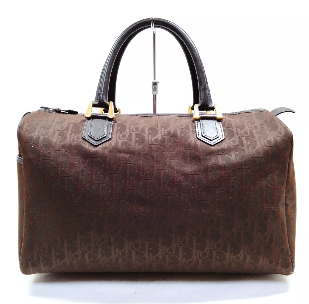 Dior Brown Brown Monogram Boston handväska