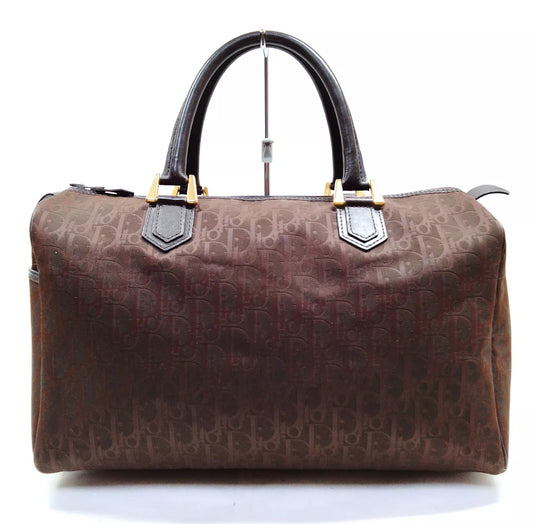 Dior Brown Brown Monogram Boston håndtaske