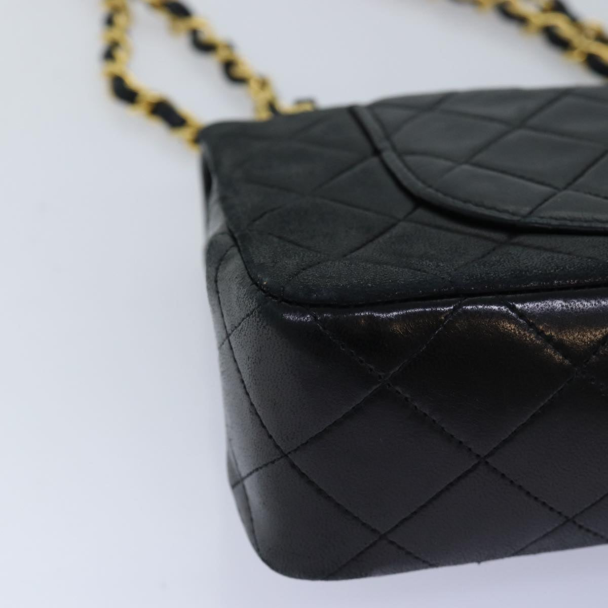 CHANEL Small Black Quilted Double Flap 23 Lambskin Shoulderbag