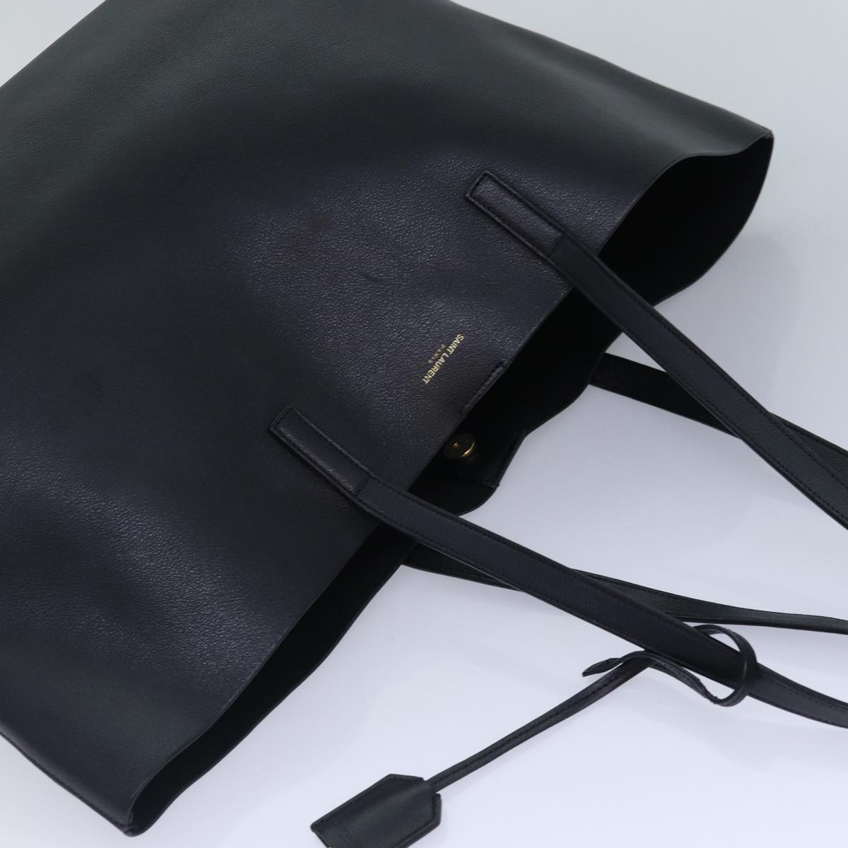 YSL E/W Black Shopping Leather Tote