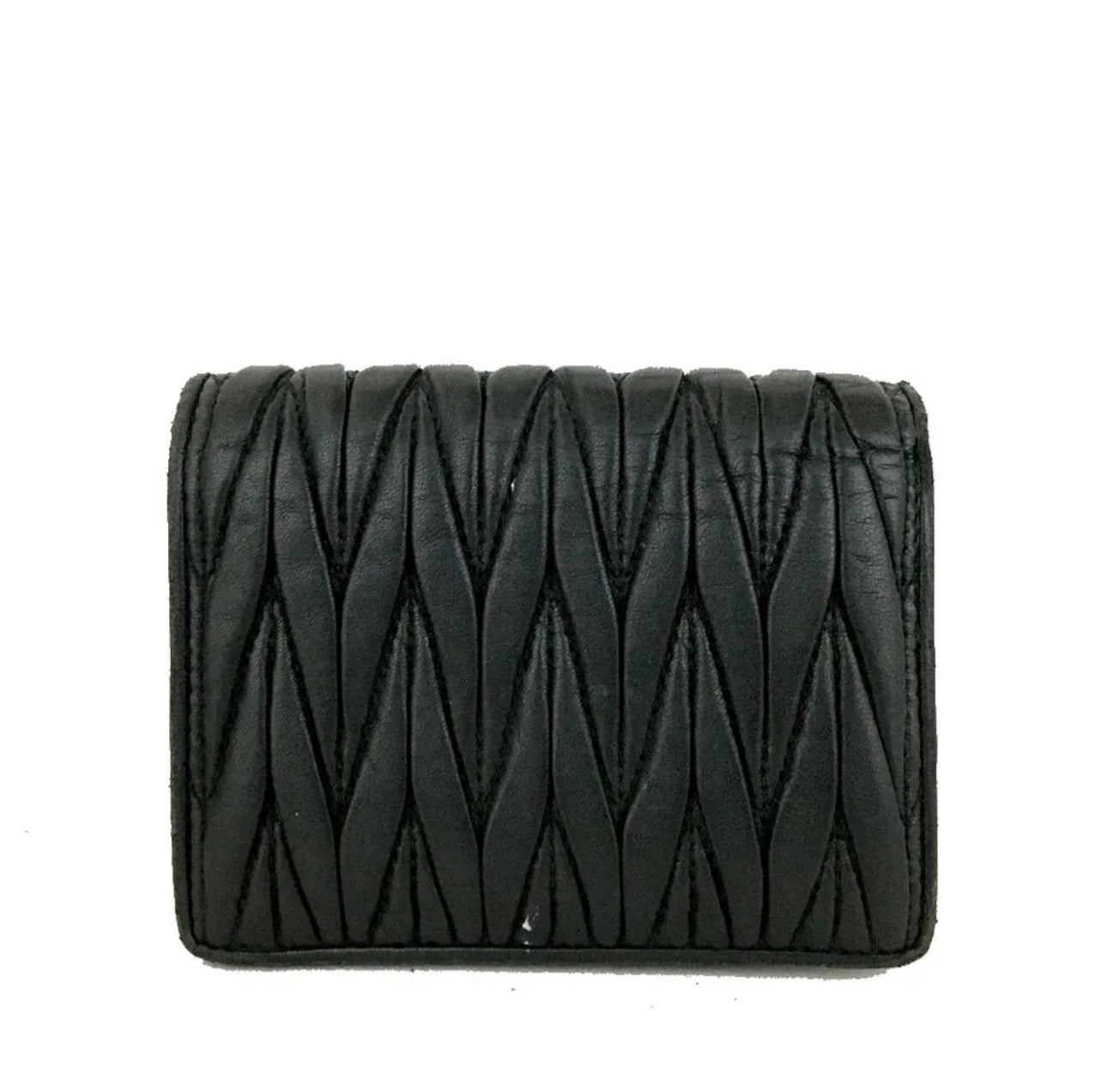 Miu Miu Logo Gather Leather Bifold Wallet