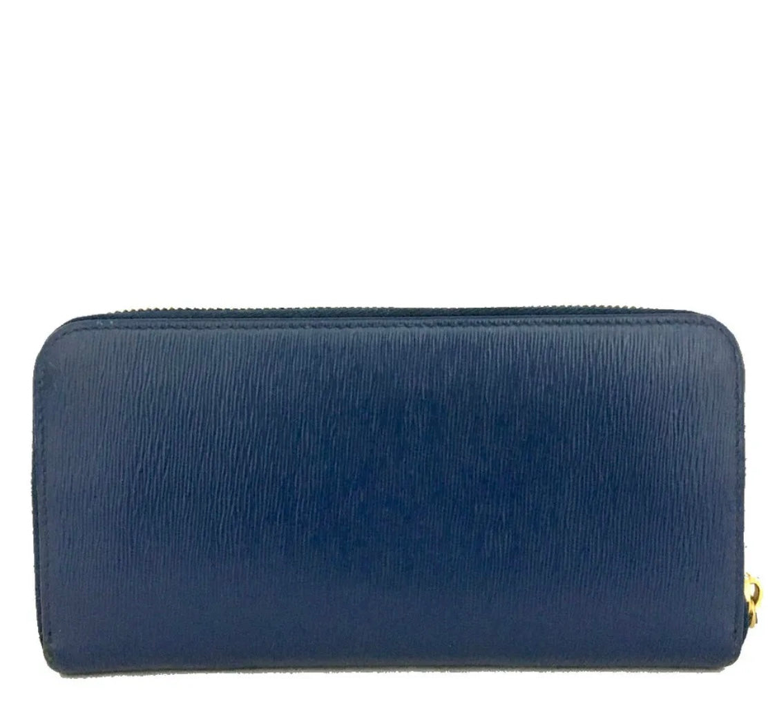 Prada Saffiano Leather Zip Around Long Wallet