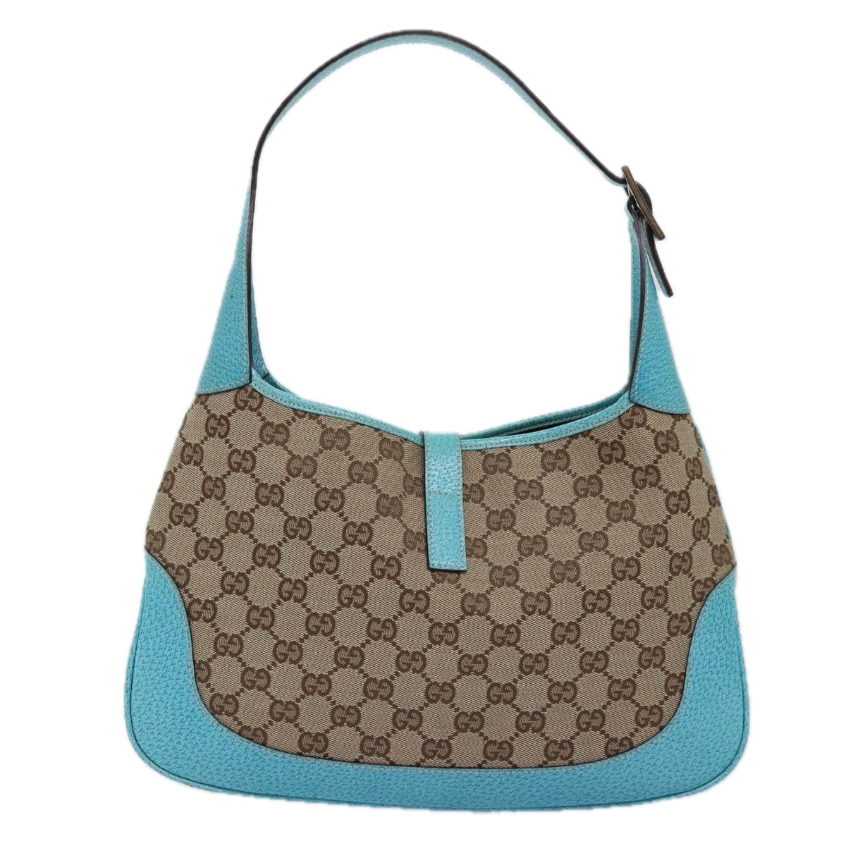 GUCCI Jackie Turquoise GG Monogram Canvas Shoulderbag