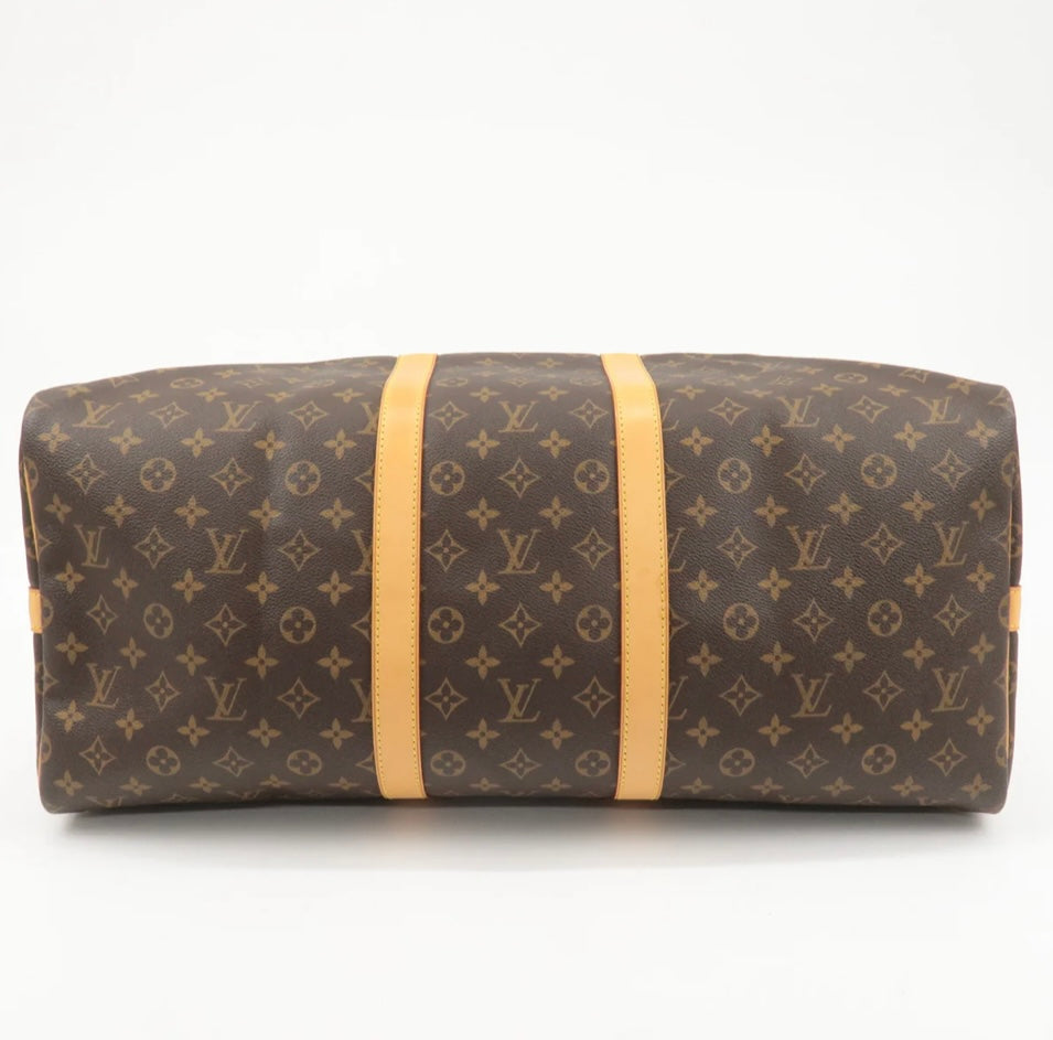 LOUIS VUITTON Keepall 55 Bandouliere Monogram Weekend Boston Travel Bag