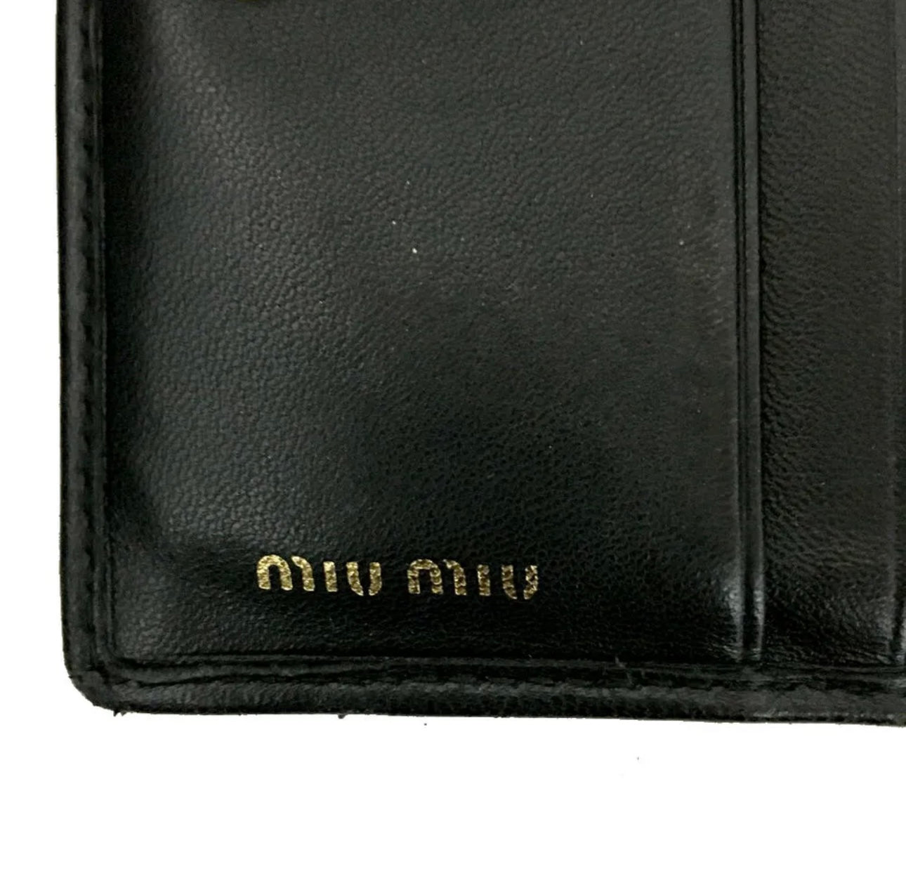 Miu Miu Logo Gather Leather Bifold Wallet