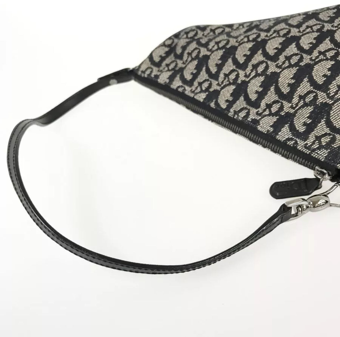 Dior Mini Sadel Canvas Navy Monogram skuldertaske