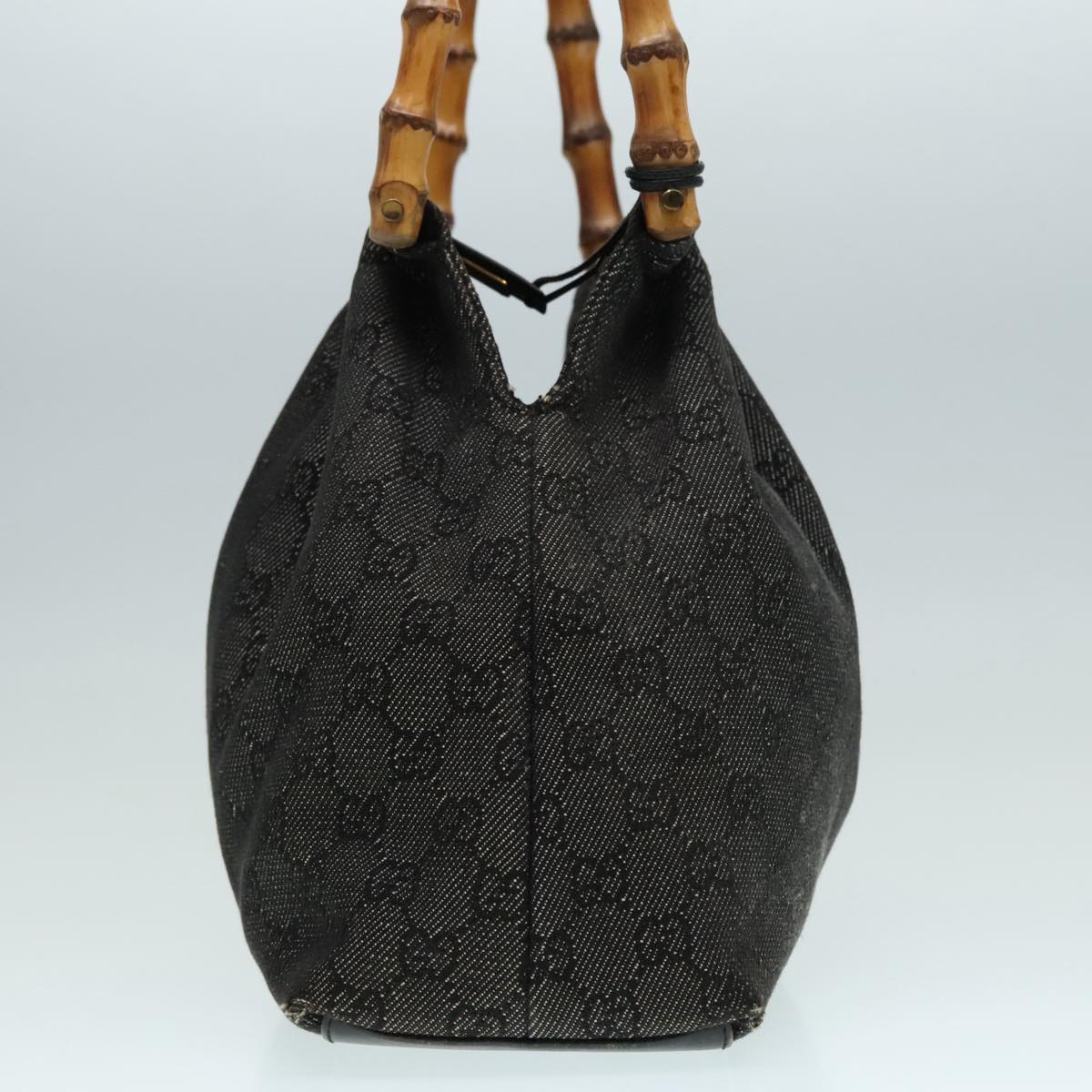 GUCCI Gray Bamboo Monogram Shoulderbag