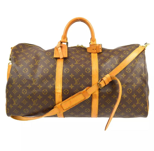 Louis Vuitton Keepall 55 Bandouliere Monogram Weekend Boston Travel Bag