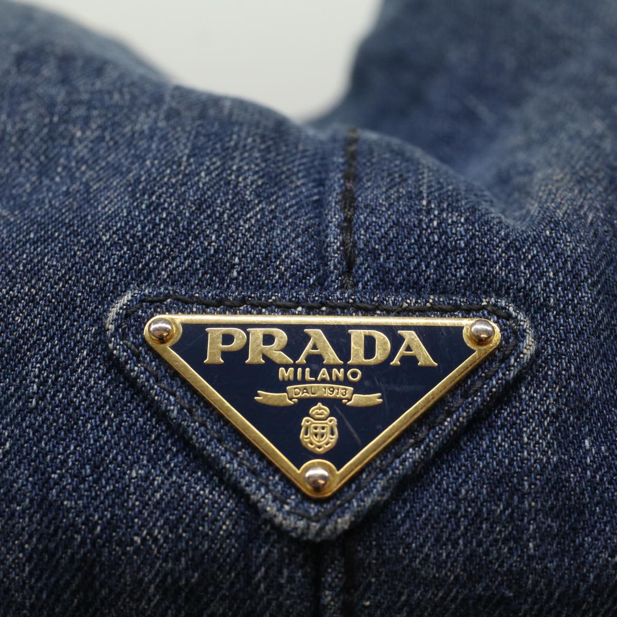 Prada Canapa Medium Denim Handväska