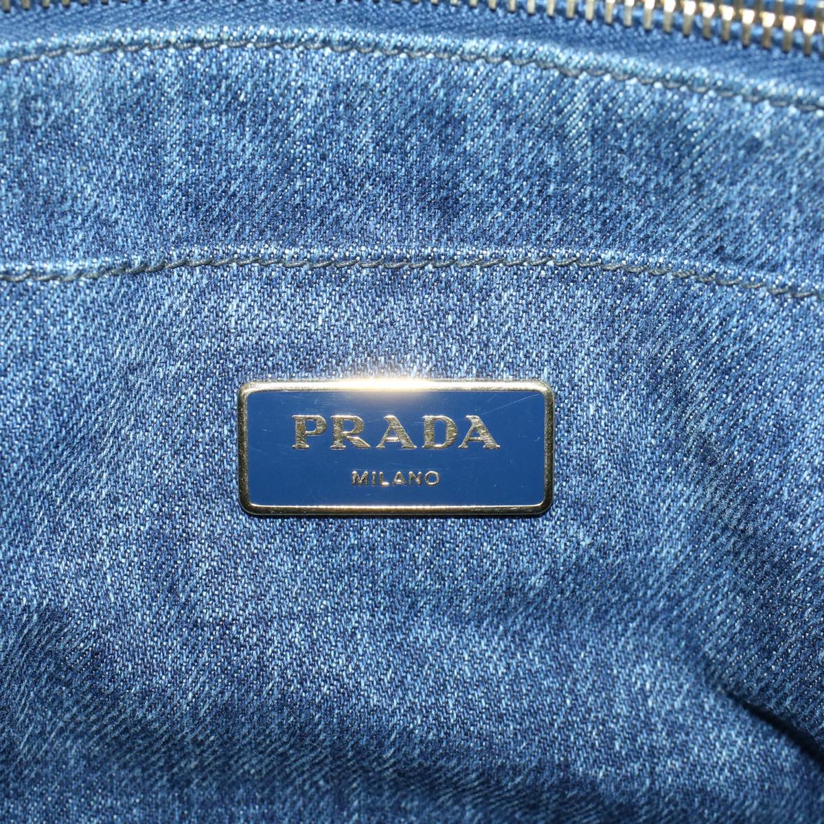 Prada Canapa Medium Denim Handväska