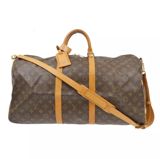 Louis Vuitton Keepall 55 Bandouliere Monogram Weekend Travel Boston Bag