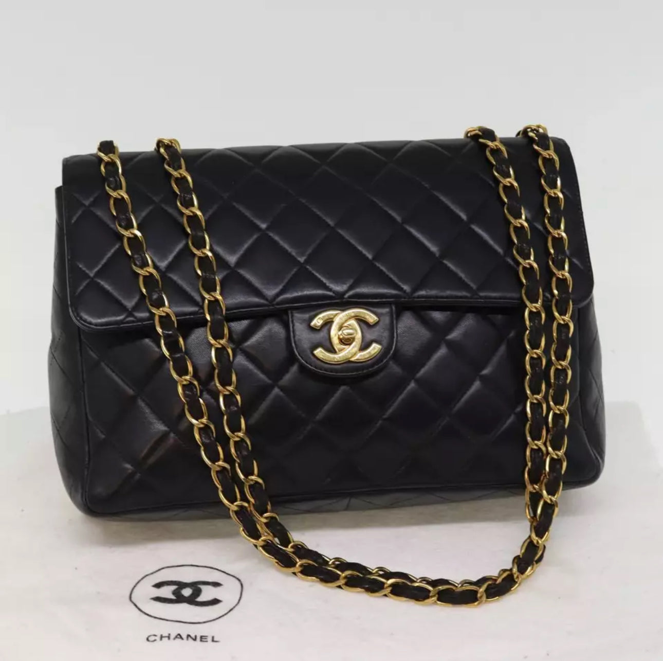 Chanel Lambskin Jumbo Half Flab Shoulderbag