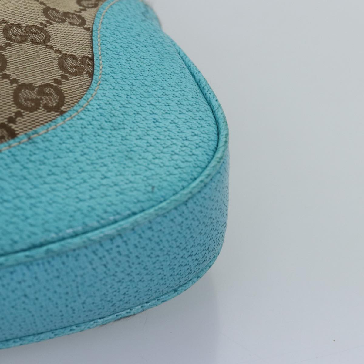 GUCCI Jackie Turquoise GG Monogram Canvas Shoulderbag