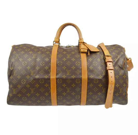 Louis Vuitton Keepall 55 Bandouliere Monogram Weekend Boston Travel Bag