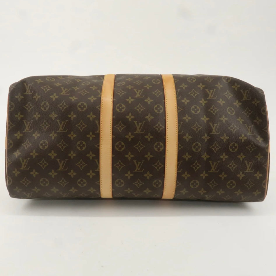 LOUIS VUITTON Keepall 55 Bandouliere Monogram Weekend Boston Travel Bag