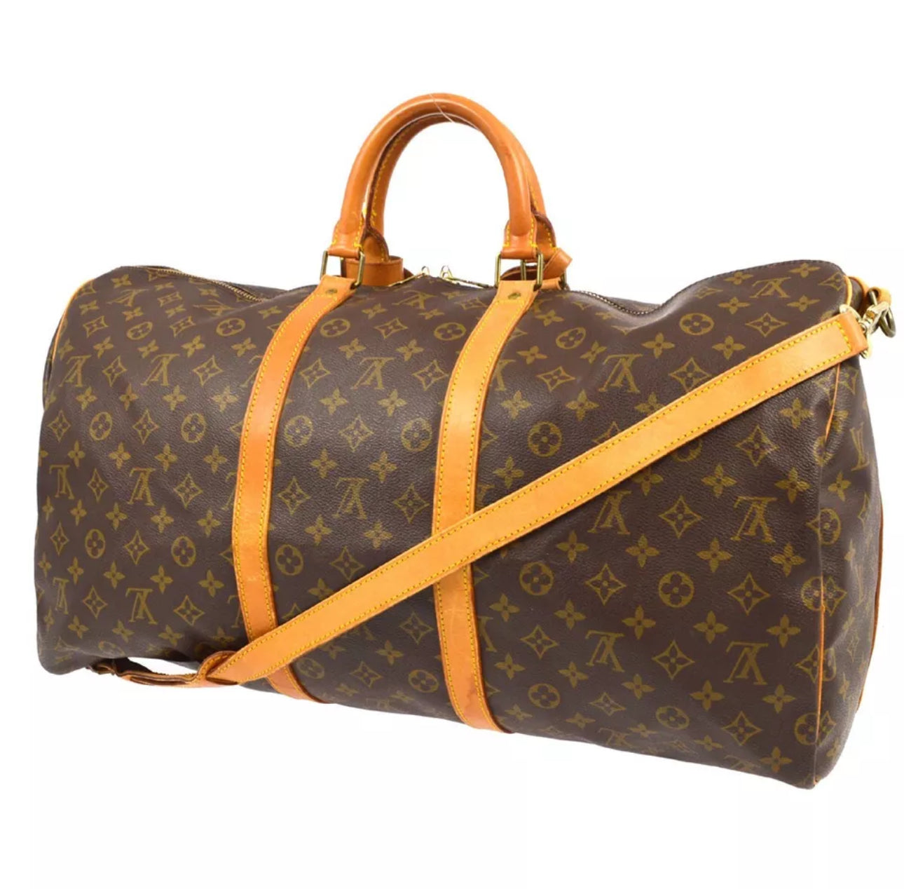 Louis Vuitton Keepall 55 Bandouliere Monogram Weekend Boston Travel Bag