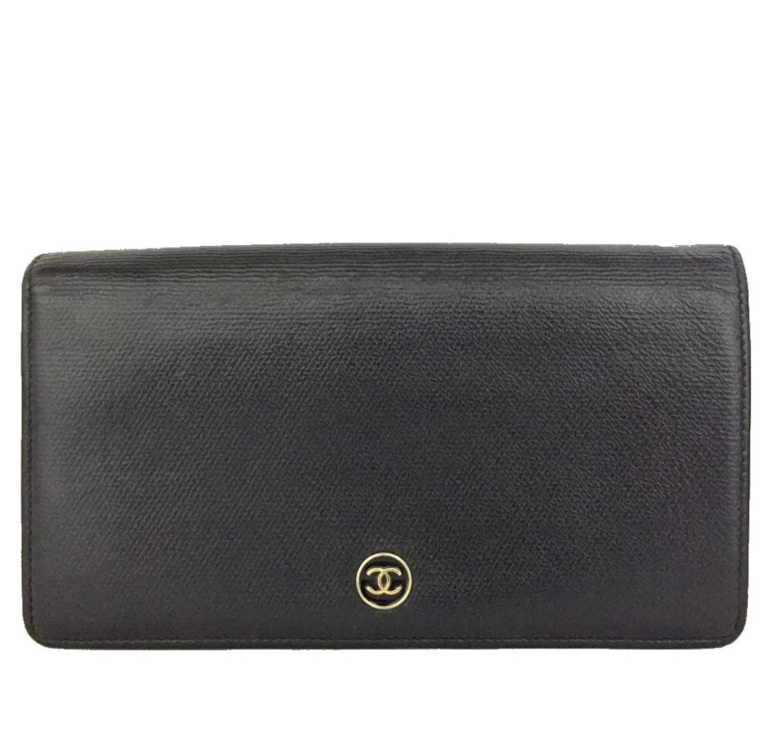 Chanel Icon CC Logo Kaviar Læder Lang Bifold tegnebog