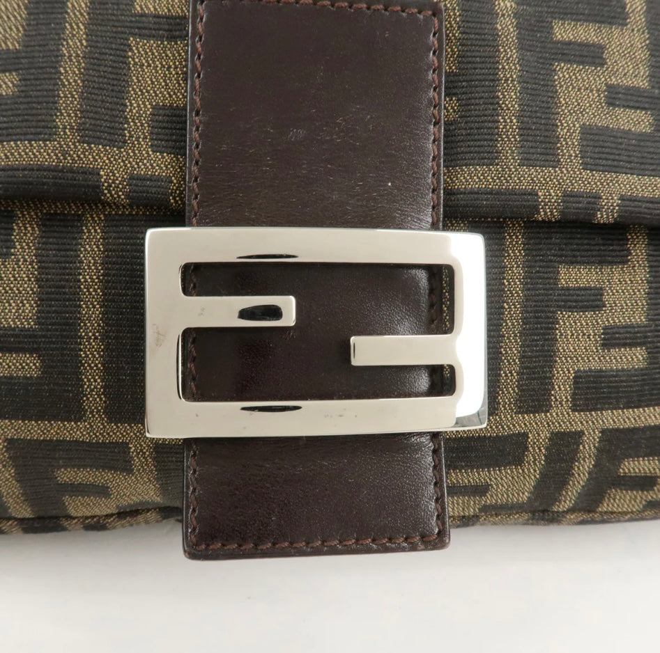 FENDI Baguette Canvas FF Monogram Shoulderbag