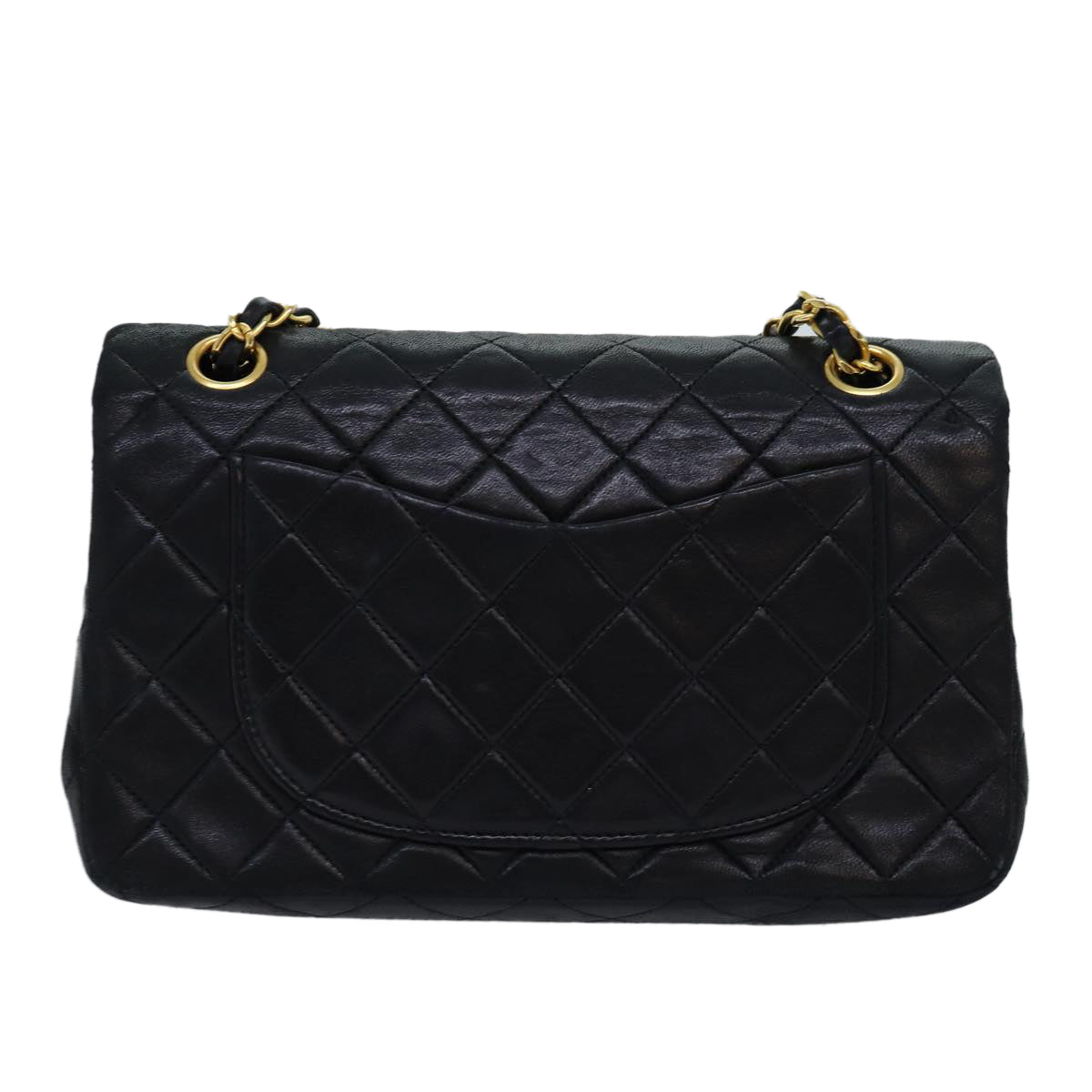 CHANEL Small Black Quilted Double Flap 23 Lambskin Shoulderbag