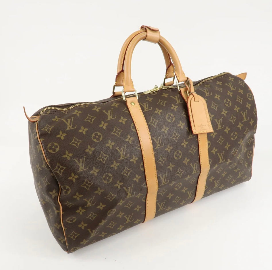 LOUIS VUITTON Keepall 50 Monogram Weekend Boston Travel Bag