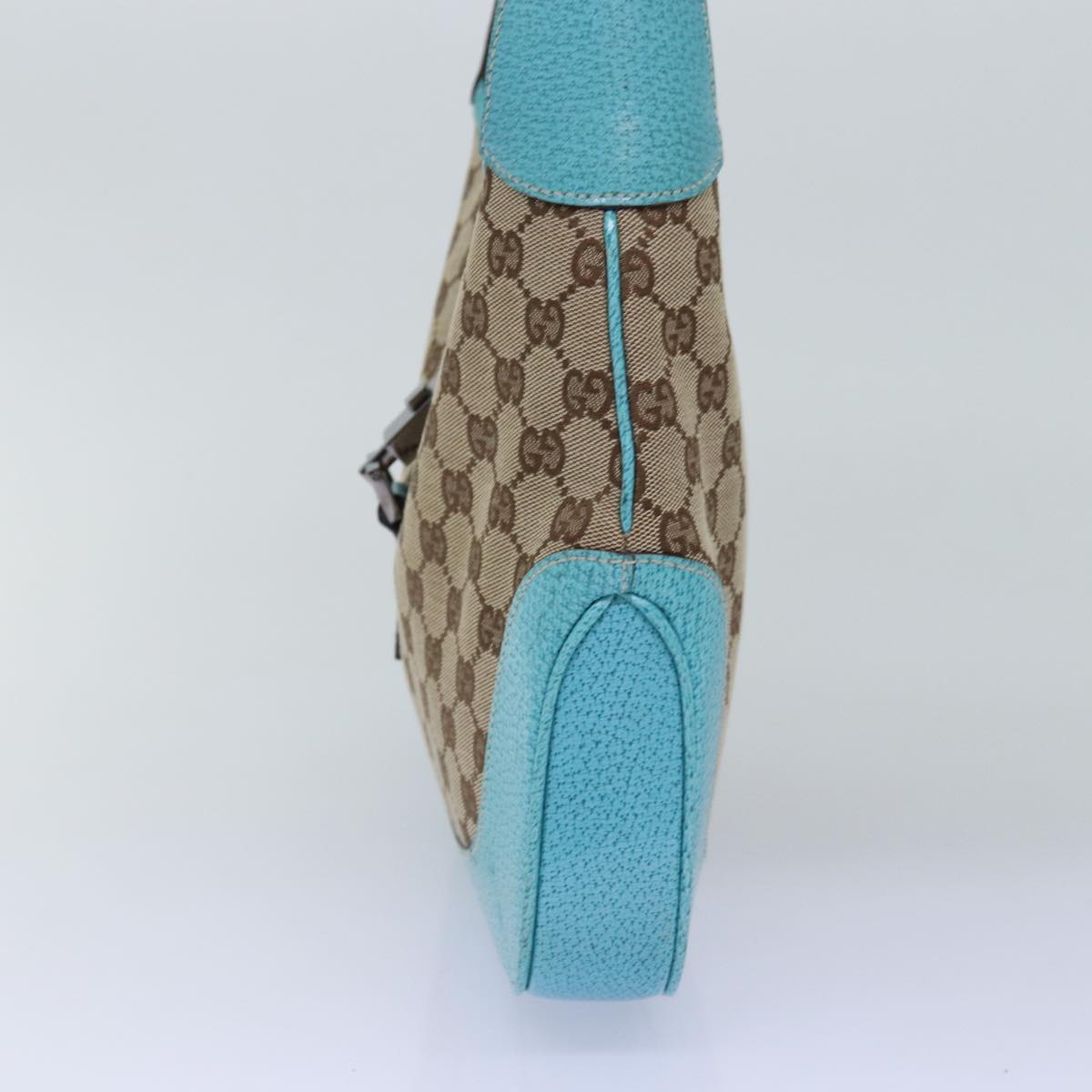 GUCCI Jackie Turquoise GG Monogram Canvas Shoulderbag