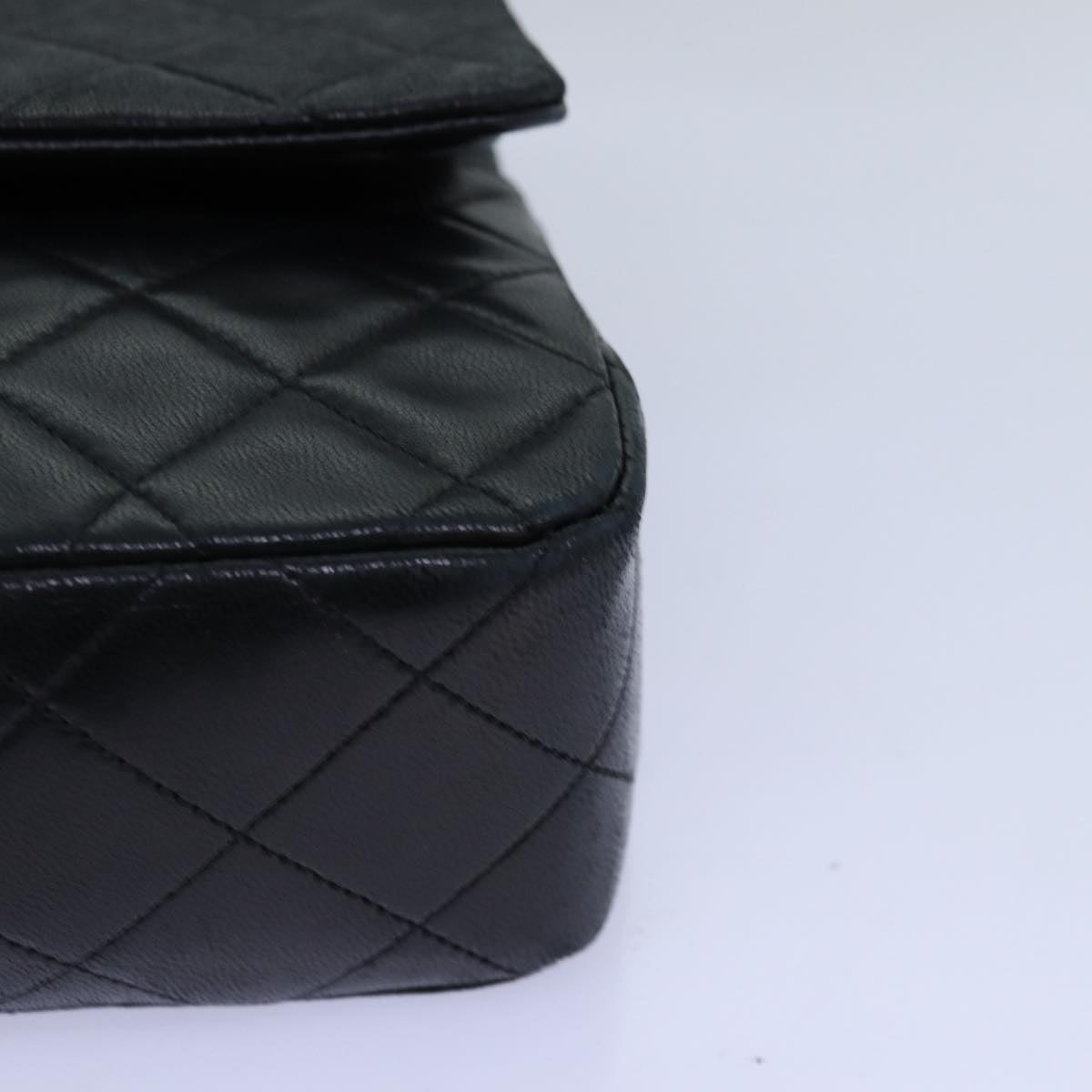 CHANEL Small Black Quilted Double Flap 23 Lambskin Shoulderbag