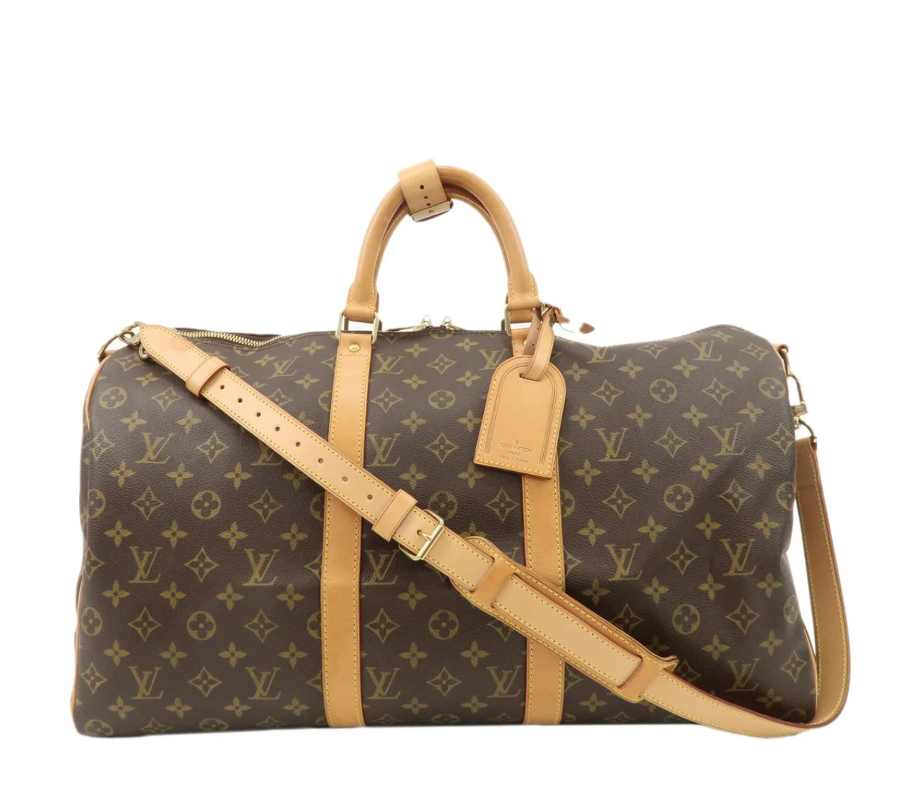 LOUIS VUITTON Keepall 50 Bandouliere Monogram Weekend Boston Travel Bag