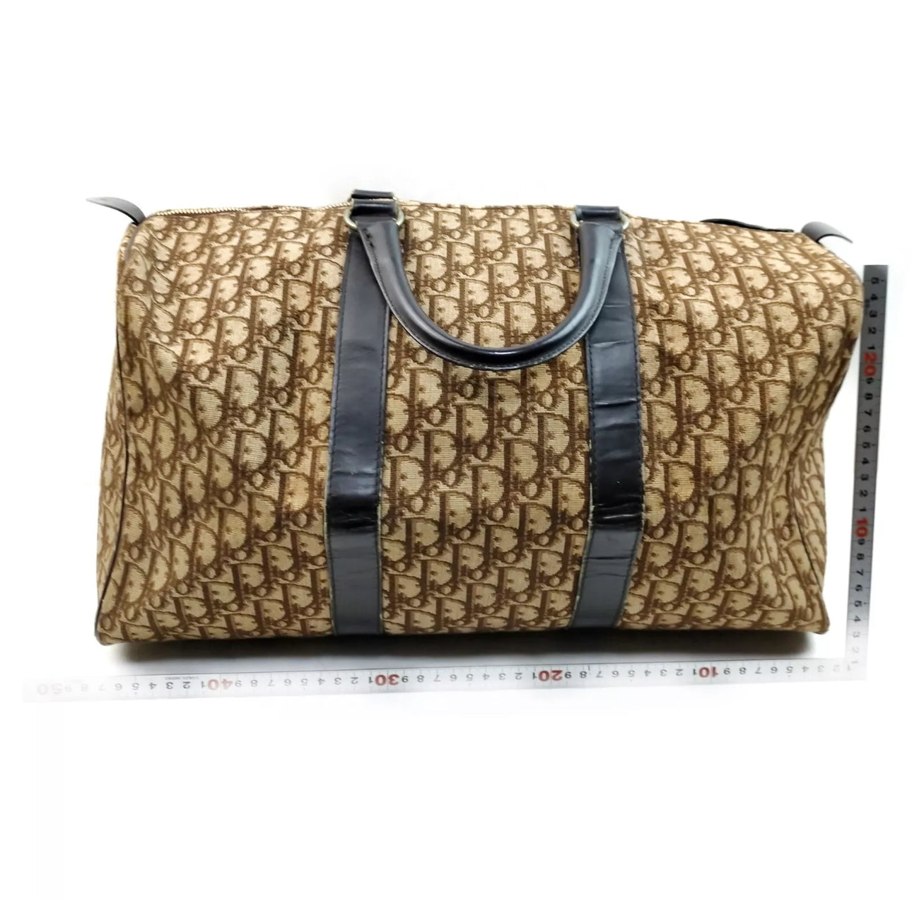 Dior Trotter Canvas Brown Monogram Boston Travel Bag