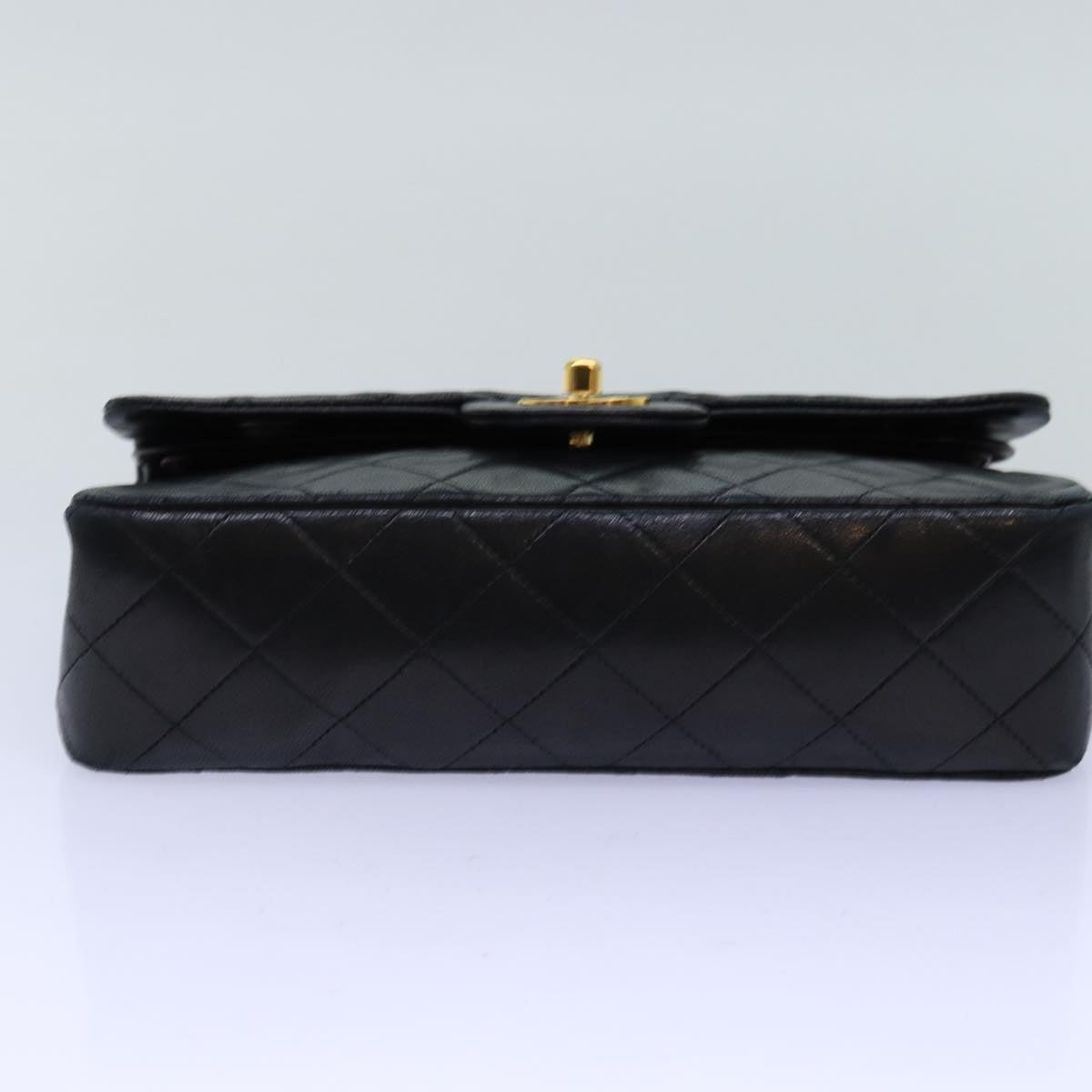 CHANEL Small Black Quilted Double Flap 23 Lambskin Shoulderbag