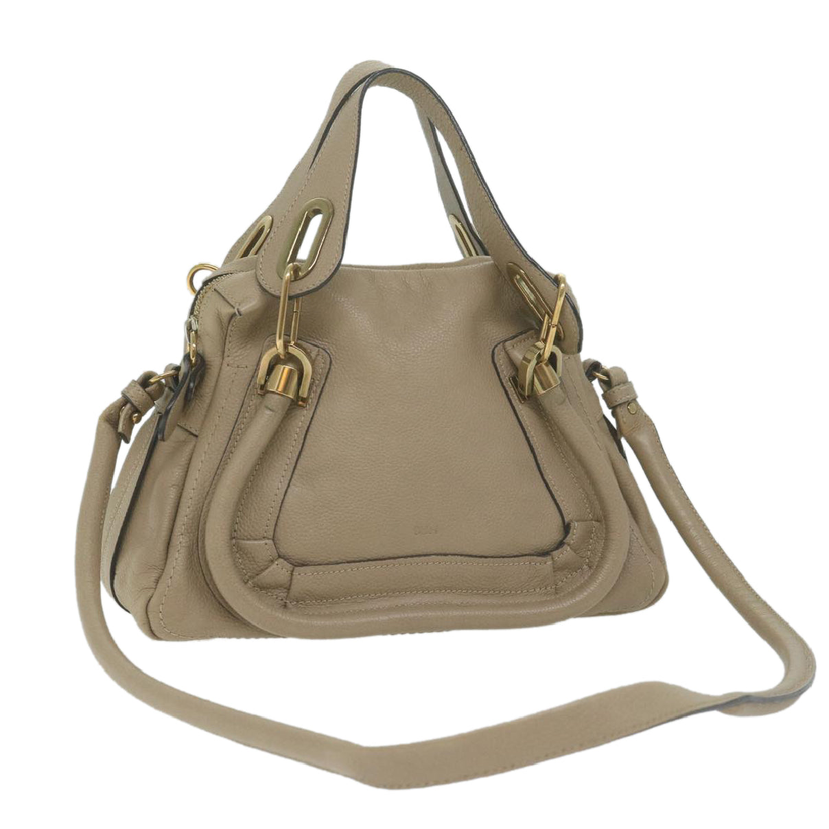 Chloe Leather Beige Handbag