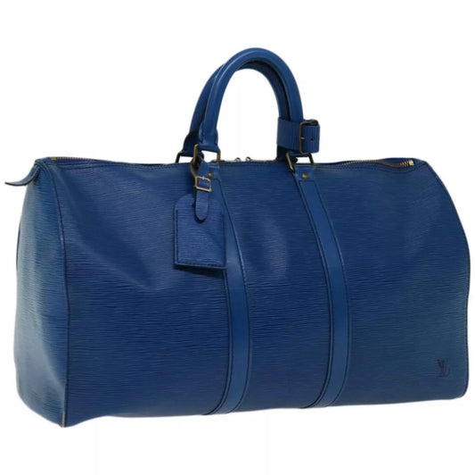 Louis Vuitton Blue Epi Keepall 45