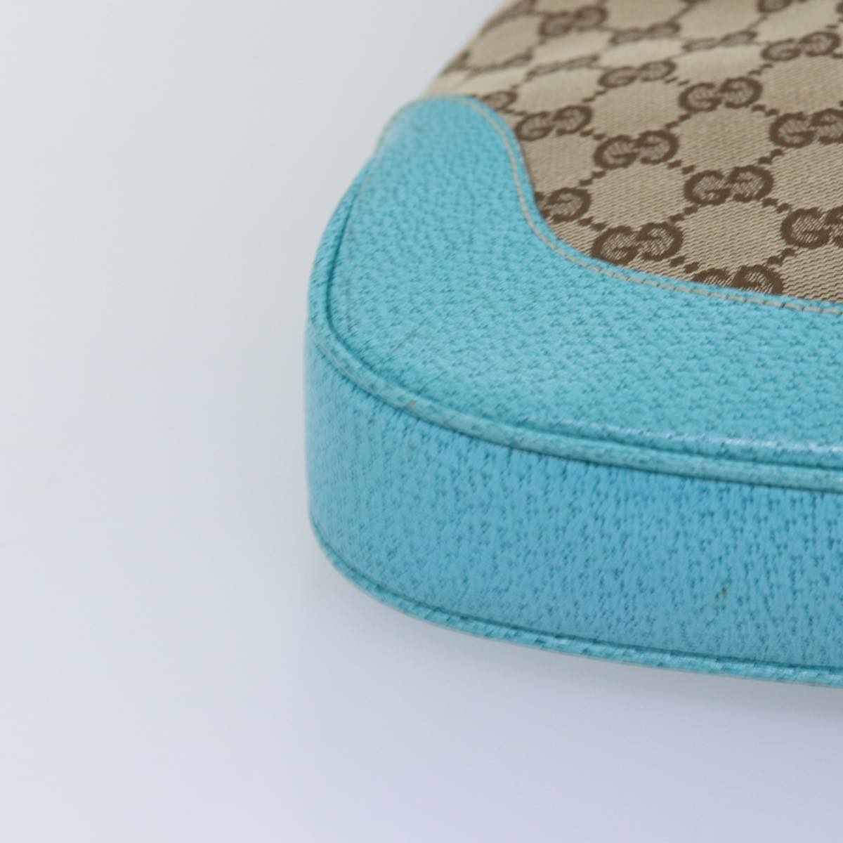 GUCCI Jackie Turquoise GG Monogram Canvas Shoulderbag