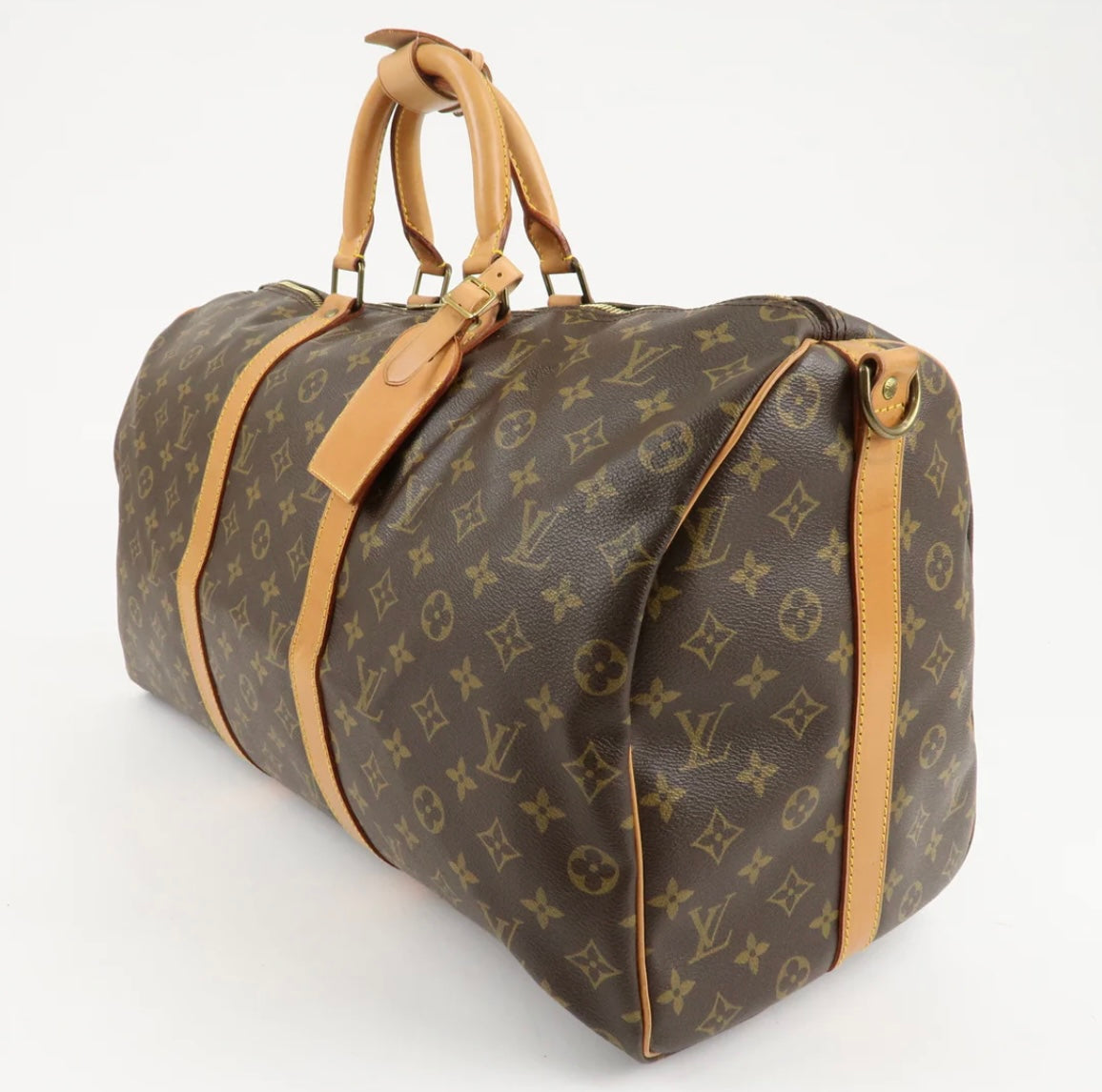 LOUIS VUITTON Keepall 50 Bandouliere Monogram Weekend Boston Travel Bag