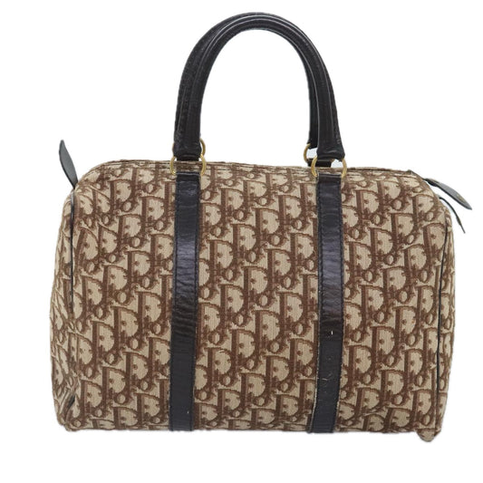 DIOR Trotter Brown Canvas Monogram Bowling Handbag