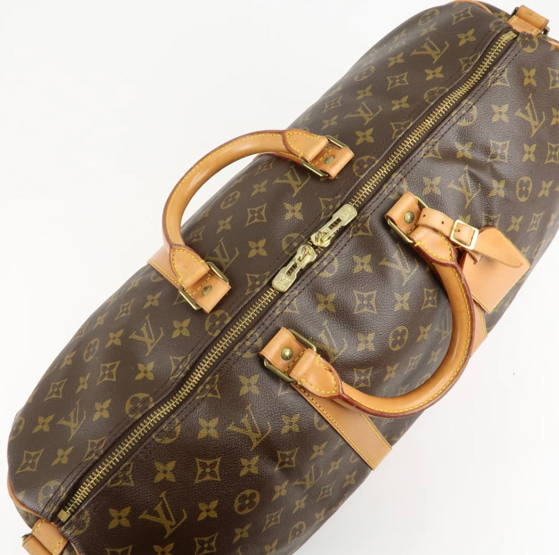 LOUIS VUITTON Keepall 50 Bandouliere Monogram Weekend Boston Travel Bag