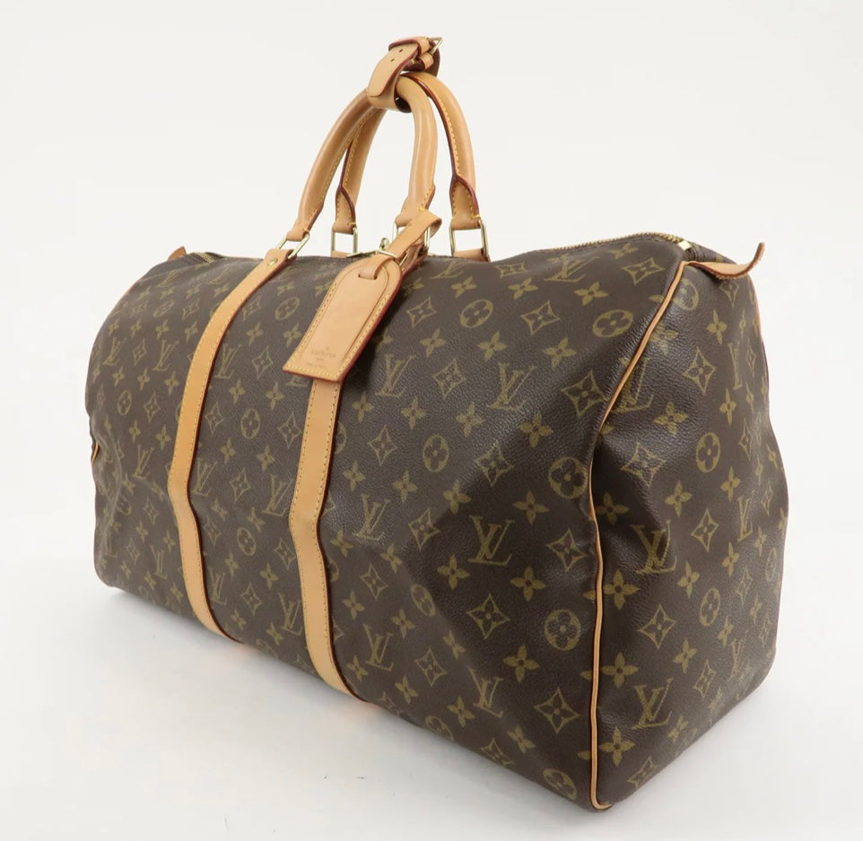 LOUIS VUITTON Keepall 50 Monogram Weekend Boston Travel Bag