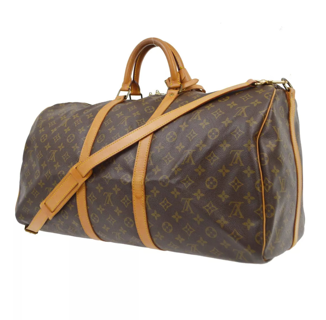 Louis Vuitton Keepall 55 Bandouliere Monogram Weekend Travel Boston Bag