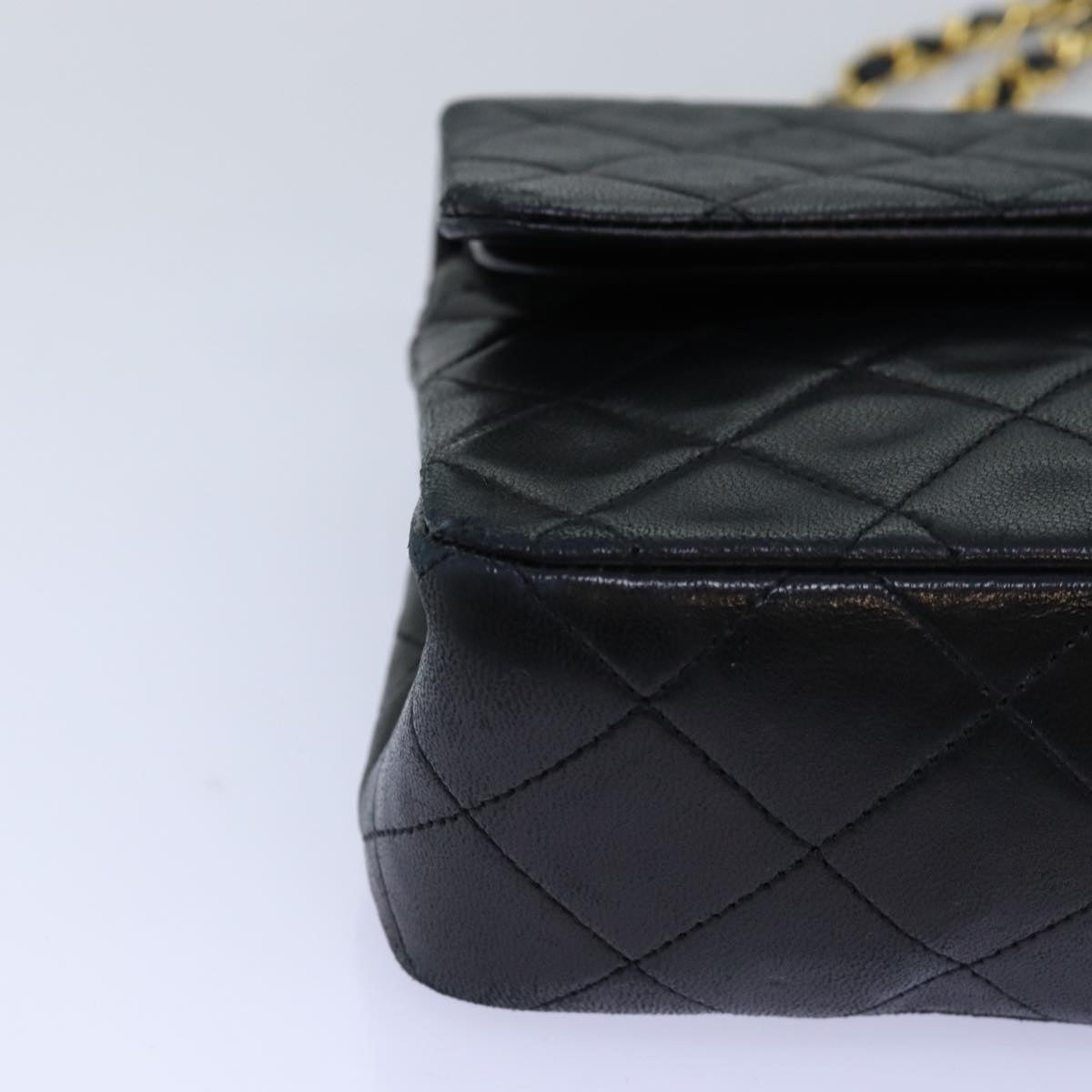 CHANEL Small Black Quilted Double Flap 23 Lambskin Shoulderbag