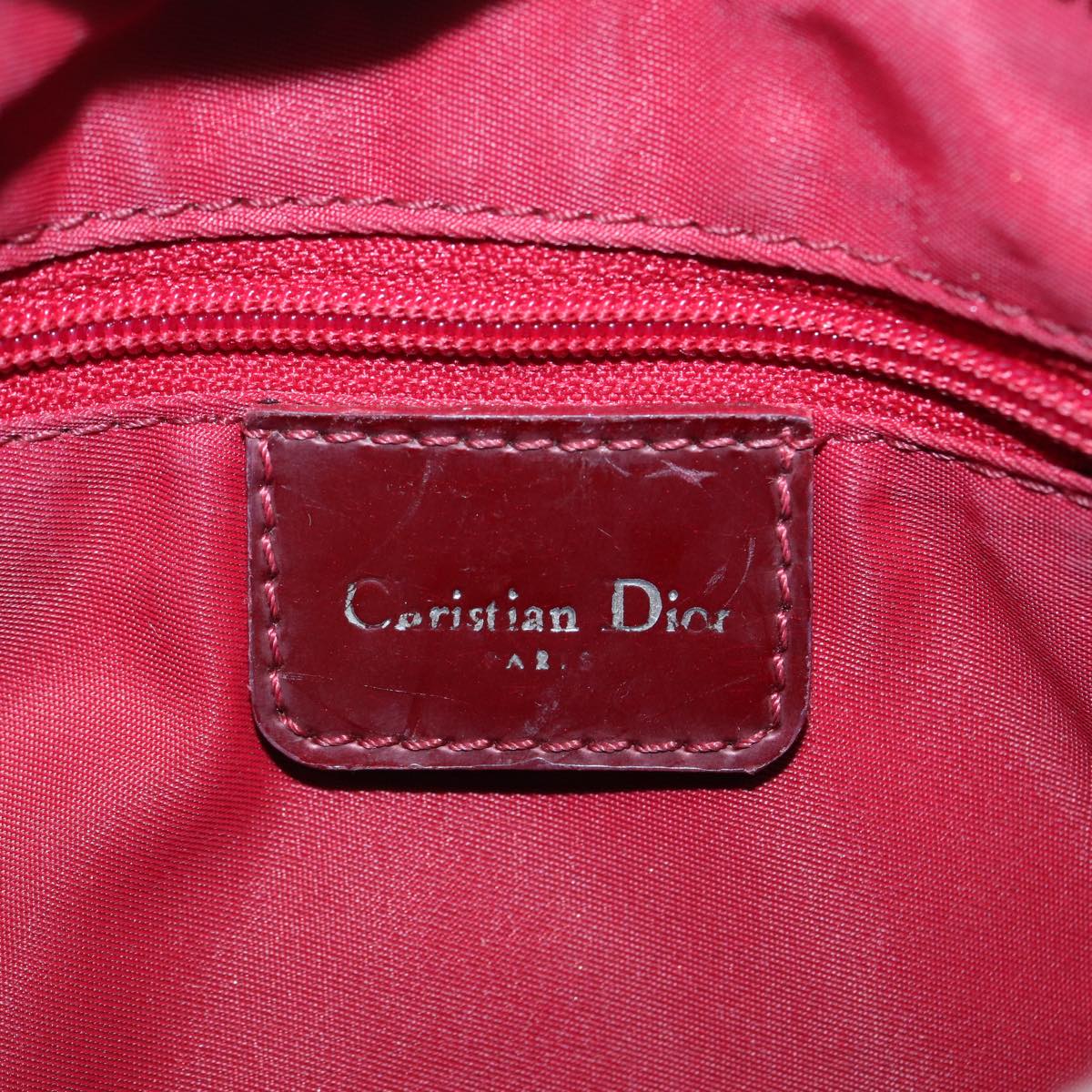 DIOR Trotter Red Canvas Monogram Bowling Handbag