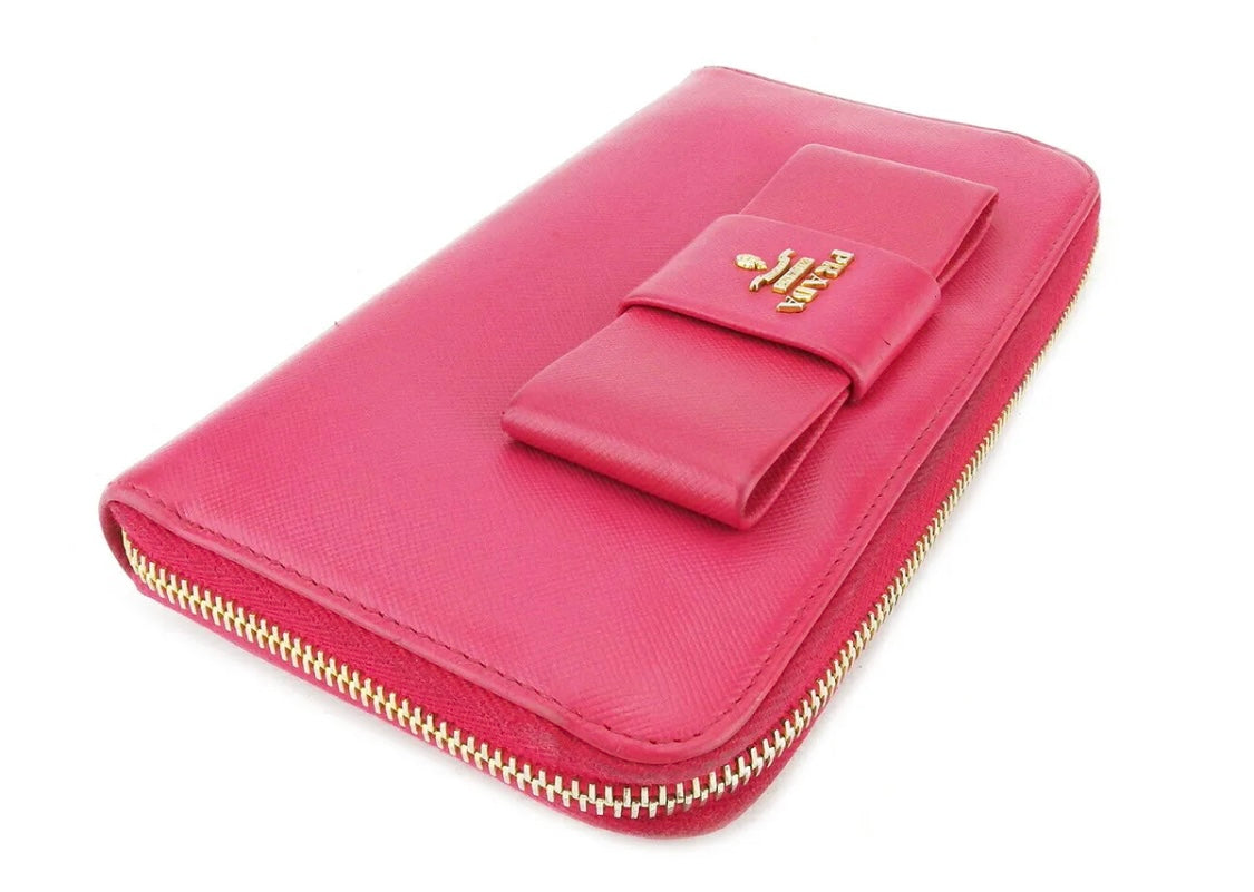 Prada Pink Limited Ribbon Zip wallet