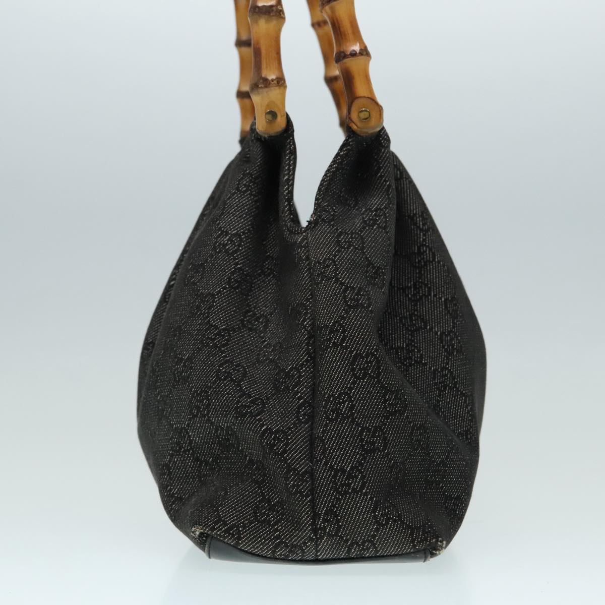 GUCCI Gray Bamboo Monogram Shoulderbag