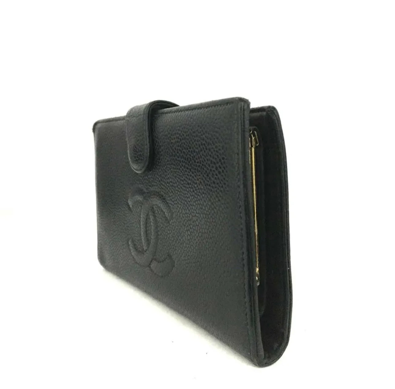 Chanel CC Logo Caviar Skin Long Wallet