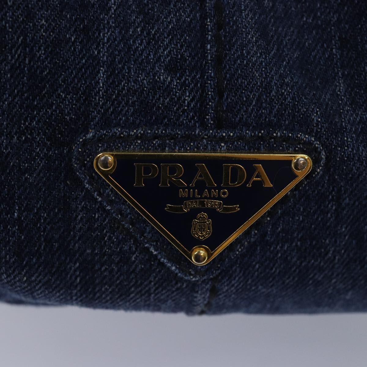 PRADA Canapa Medium Denim Handbag