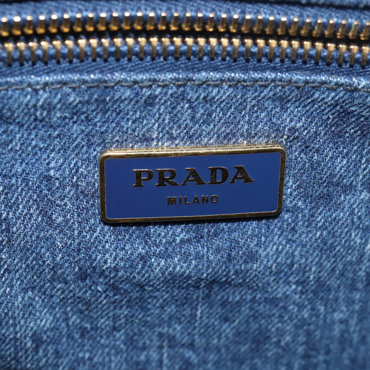 Prada Canapa Medium Denim Handbag