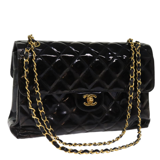 Chanel Double Sided Flap Small Black Patent