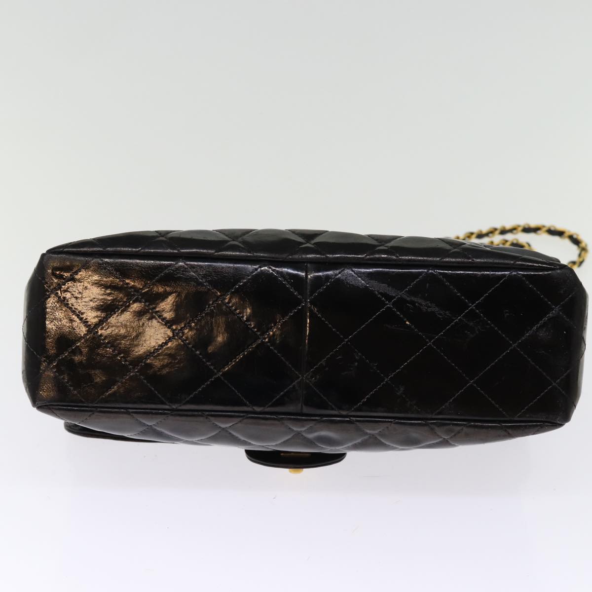 Chanel Dobbeltsidet Flap Lille Sort Patent