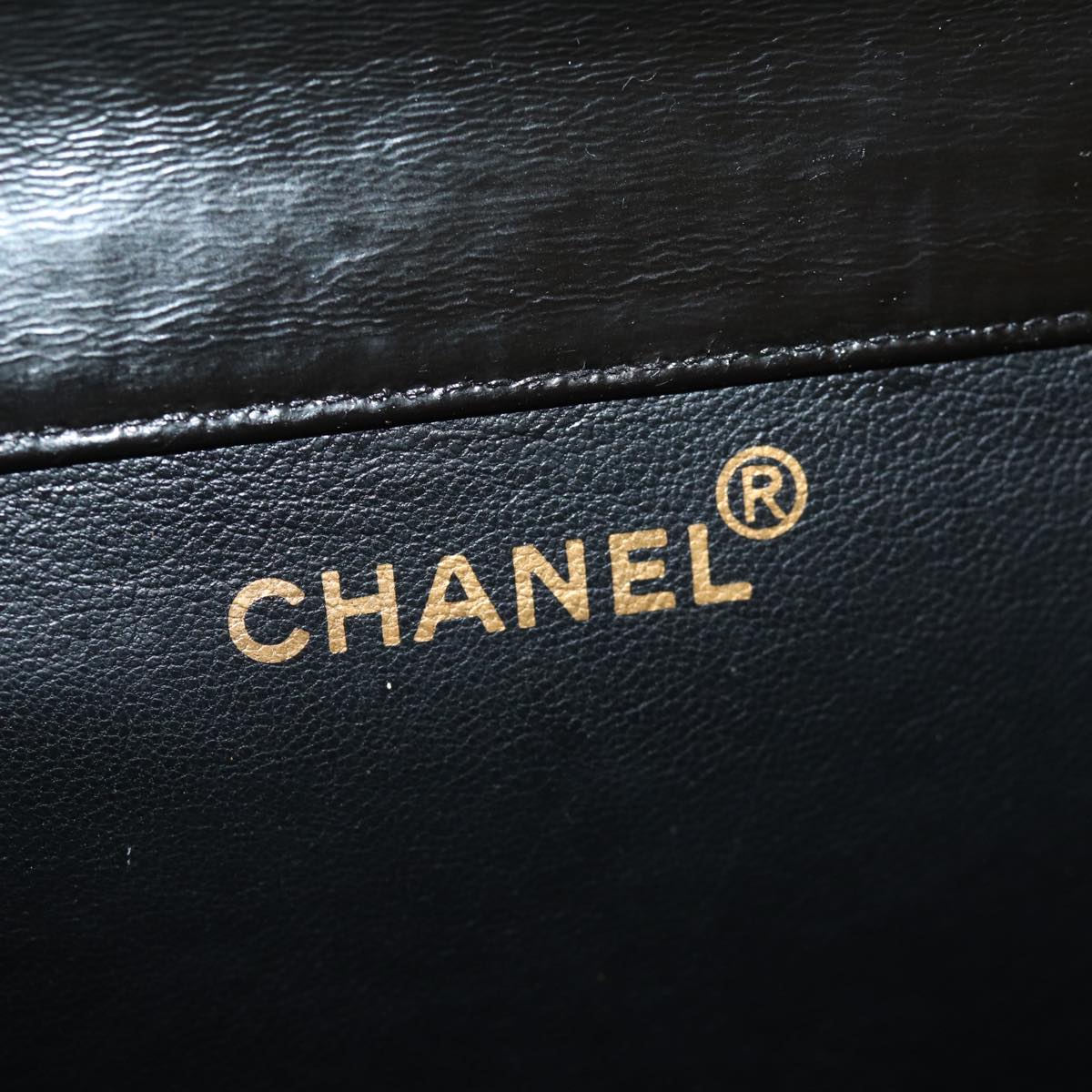 Chanel Dubbelsidig Flik Liten Svart Patent