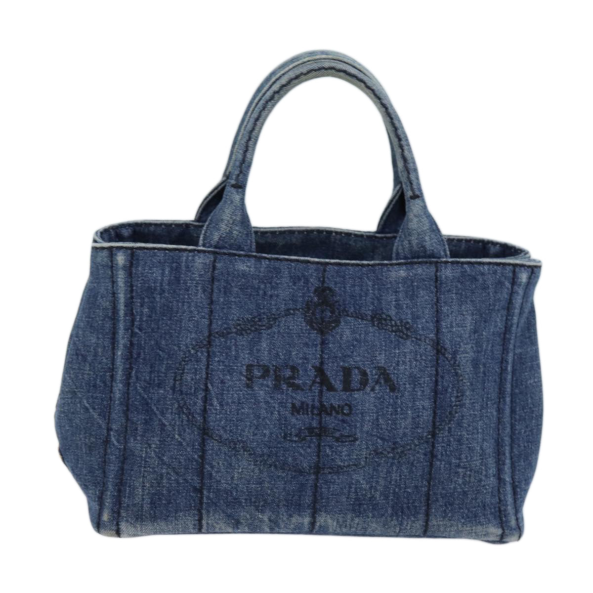 Prada Canapa Small Denim Handbag